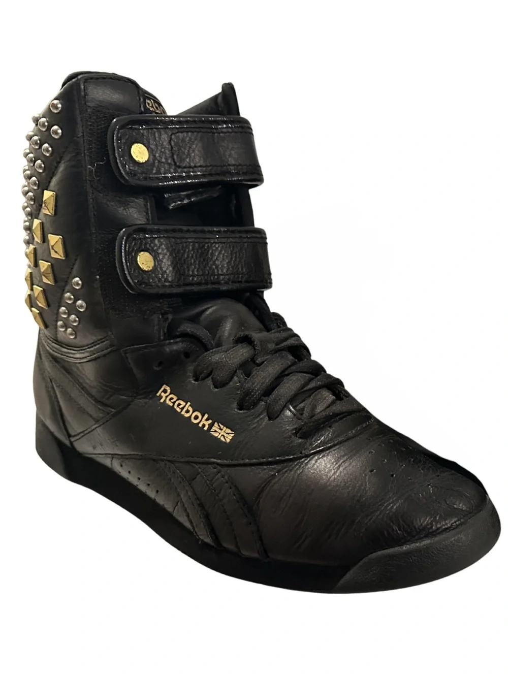Reebok Freestyle Hi Gold Studded Alicia Keys Double Bubble Shoes Women's 6.5